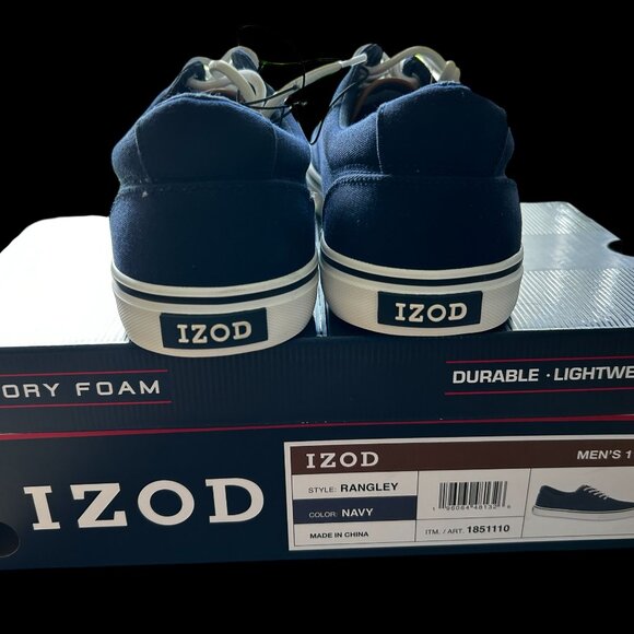Izod Rangley Men's Lace Up Casual Canvas shoe Memory Foam Navy size 11 - Picture 9 of 10